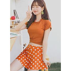 Áo Tắm 2 Mảnh Áo Croptop Váy Chấm Bi AT141 MayHouse