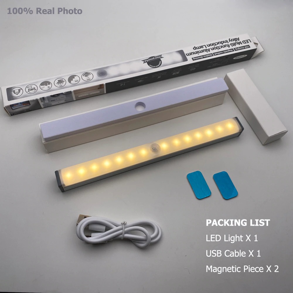 Mua Đèn cảm ứng gắn cầu thang  tủ đồ  toilet  tự động bật/tắt ánh sáng  sạc bằng USB tiện dụng - 10.6cm - Ánh sáng vàng