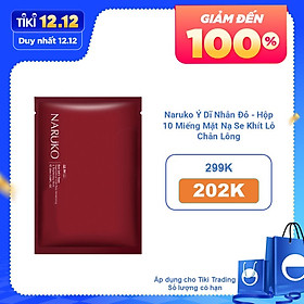 Naruko Ý Dĩ Nhân Đỏ - Hộp 10 Miếng Mặt Nạ Se Khít Lỗ Chân Lông RJT Pore Minimizing And Brightening Mask (25ml / Miếng)