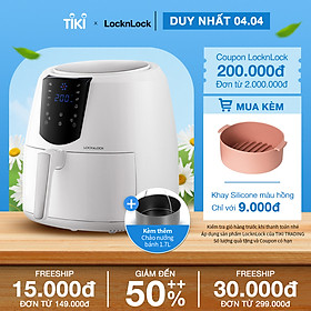 Nồi Chiên Không Dầu Lock&Lock EJF357WHT (5.2 Lít) – Hàng Chính Hãng