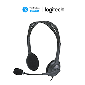 Tai nghe chụp tai Logitech H111 - 1 jack 3.5mm, Mic khử giảm tiếng ồn, trọng lượng nhẹ, âm thanh nổi - Hàng chính hãng