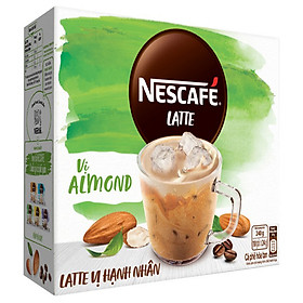 Cà phê hòa tan Nescafé Latte sữa hạt vị hạnh nhân (Hộp 10 gói x 24g)