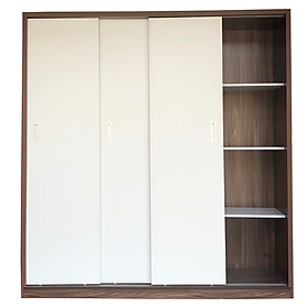 Tủ Áo Cửa Lùa 2m Gỗ MDF Melamine Cánh Trắng