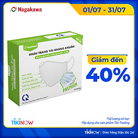 Khẩu Trang Vải Kháng Khuẩn 3 Lớp Nagakawa - Premium - Công Nghệ Nhật Bản KTV3LKKNHH - Hộp 10 Chiếc