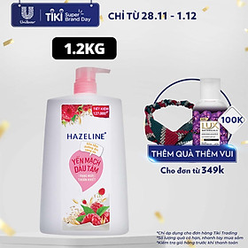 Sữa Tắm 1.2Kg Hazeline Dưỡng Thể Thiên Nhiên Trắng Da Yến Mạch Dâu Tằm Sáng Da Dưỡng Ẩm