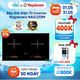 Bếp Đôi Điện Từ Inverter Nagakawa NAG1213M - Hàng Chính...
