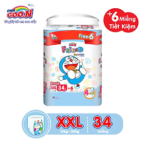 Tã Quần Goon Friend Doremon Mới Gói Cực Đại XXL34 (15kg ~ 25kg) + tặng thêm 6 miếng tiết kiệm hơn (Pack mới)