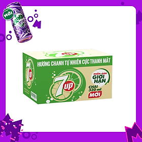 Thùng 24 Chai Nước Ngọt Có Gas 7Up (330ml/ Chai)