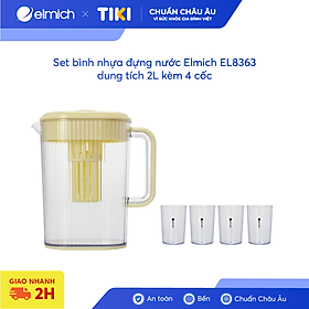 Set bình nhựa đựng nước Elmich EL8363 dung tích 2L kèm 4 cốc