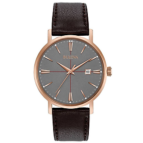 Đồng Hồ Nam Kính Cường Lực Dây Da BULOVA 97B154 - Mặt Xám (39mm)