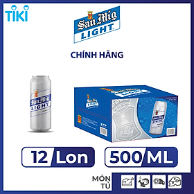Thùng 12 Lon Bia SAN MIGUEL Light 500 ml