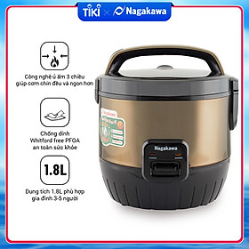 Nồi Cơm Điện Nắp Gài 3D Nagakawa NAG0119 (1.8 Lít)