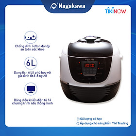 Nồi Áp Suất Điện Tử Nagakawa NAG0206 (6.0 Lít) - Hàng Chính Hãng
