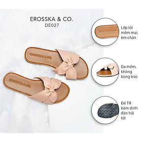 Dép nữ thời trang Erosska quai ngang đính nơ đế bệt DE027