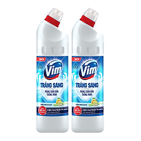 Combo 2 chai 870ml Vim Diệt Khuẩn Trắng Sáng Hương Chanh Sả Dịu Mát