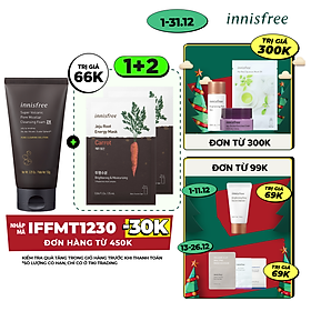 Sữa rửa mặt se khít lỗ chân lông innisfree Super Volcanic Pore Micellar Cleansing Foam 2X 150gr