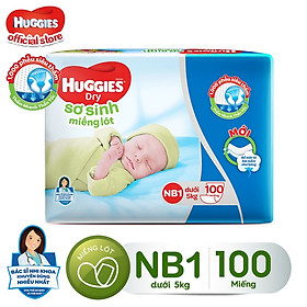 Miếng Lót Sơ Sinh Huggies Dry Newborn 1-100 (100 Miếng)