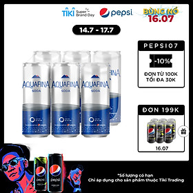 Lốc 6 Lon Nước Uống Có Gas Aquafina Soda (320ml/Lon)