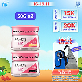 Bộ Đôi Kem Dưỡng Da Ngày Và Đêm Trắng Hồng Rạng Rỡ Pond’s White Beauty (50g)