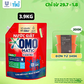 Mua TúI Nước Giặt Omo Matic Cho Máy Giặt Cửa Trên Xoáy Bay Vết Bẩn Sạch Bẩn Khử Mùi Toàn Diện 3.9Kg
