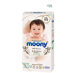 Tã Dán Moony Natural Bông Organic L38 (38 Miếng)