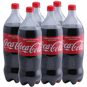 Lốc 6 Chai Nước Giải Khát Có Gas Coca-Cola (1.5L / Chai)