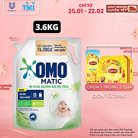 Túi nước giặt OMO Matic cho Quần áo bé yêu 3.6kg