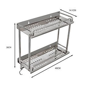 Kệ gia vị 2 tầng 4 tấc, 5 tấc inox 304 TOVASHU 304-SH4, 304-SH5