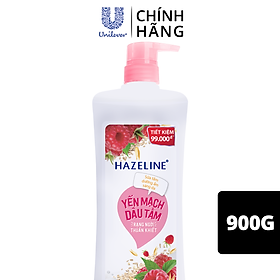 SỮA TẮM DƯỠNG THỂ THIÊN NHIÊN TRẮNG SÁNG DA HAZELINE YẾN MẠCH DÂU TẰM DƯỠNG ẨM 900G