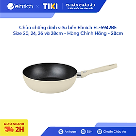 Chảo chống dính siêu bền Elmich EL-5942BE Size 20, 24, 26 và 28cm - Hàng Chính Hãng