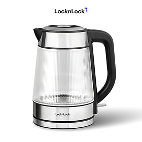 Ấm đun siêu tốc Locknlock Glass electric kettle EJK256BLK - 220-240V, 50-60Hz, 1850-2200W, Dung tích 1.8L- Màu đen - Hàng chính hãng