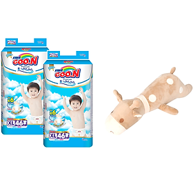 Combo 2 bịch tã dán Goo.N Premium gói cực đại size XL46 (46 miếng + Tặng 1 thú bông con hươu