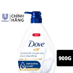 Sữa Tắm Dưỡng Thể Dove Dưỡng Da Chuyên Sâu Deeply Nourishing Với 1/4 Kem Dưỡng Da Mặt 530G