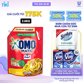 TúI Nước Giặt Omo Matic Comfort Cho Máy Giặt Cửa...
