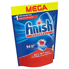 Túi 94 viên rửa chén Finish All In 1 Max Dishwasher Tablets QT09442