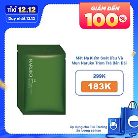 Mặt Nạ Kiểm Soát Dầu Và Mụn Naruko Tràm Trà Bản Đài - Tea Tree Shine Control And Blemish Clear Mask (8 Miếng / Hộp)