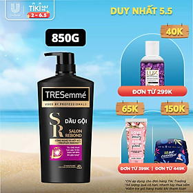 Dầu gội TRESEMME Salon Rebond Cho tóc hư tổn do tạo kiểu Công Nghệ Tái Kết Nối Giúp ngăn gãy rụng tóc 850g