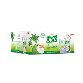 Thùng 24 hộp Nước dừa xiêm VICO FRESH (330ml / hộp)