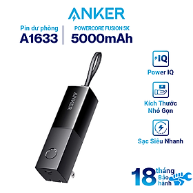 Mua Pin Dự Phòng 2 Trong 1 ANKER Powercore Fusion 5K Tích Hợp Adapter - A1633 - Hàng Chính Hãng