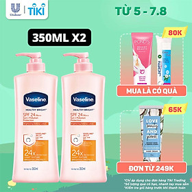 Combo 2 Sữa dưỡng thể chống nắng và dưỡng sáng SPF24 PA++VASELINE Healthy