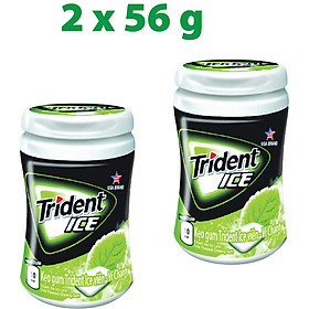Combo 2 Hộp 40 Viên Kẹo Cao Su TRIDENT Ice Vị Chanh 2x56g