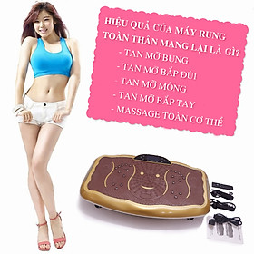 Máy Rung Giảm Cân - Rung Lắc Toàn Thân, Dây Tập, 20 Tốc Độ Rung Lắc Mạnh, Kết Hợp Nhạc MP3.