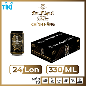 Thùng 24 Lon Bia Đen San Miguel Cerveza Negra Lon 330ml