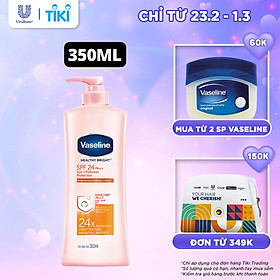 Sữa Dưỡng Thể 350Ml Vaseline Dưỡng Ẩm Sáng Da Chống Nắng Spf24Pa++ Sun + Pollution Protection Bảo Vệ Da Tới 4H Với Spf 24 Pa++