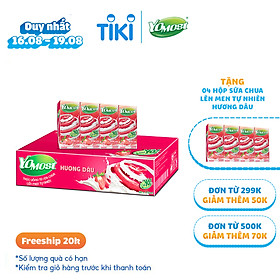 Thùng 48 Hộp Sữa Chua Lên Men Tự Nhiên Yomost Vị Dâu (170ml/Hộp)