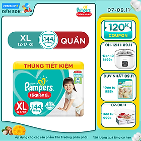 SaleBox - Thông tin mua sắm, khuyến mãi 142 Tã Quần Pampers Giữ Dáng MegaBox M180/L162/XL144 giá chỉ 717000 VND