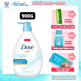 Sữa Tắm Dưỡng Thể 900G Dove Dưỡng Ẩm Sáng Mịn Gentle Exfoliating Với 1/4 Kem Dưỡng Da Mặt