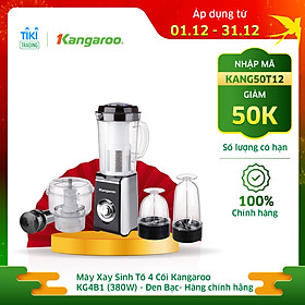Mua Máy Xay Sinh Tố 4 Cối Kangaroo KG4B1 (380W) - Đen Bạc- Hàng chính hãng