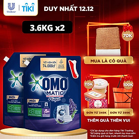 Combo 2 túi nước giặt OMO Matic chuyên dụng Cửa Trước Lavender Khử Mùi Thư