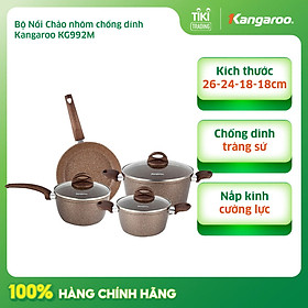 Mua Bộ Nồi Chảo Nhôm Vung Kính Kangaroo KG992M